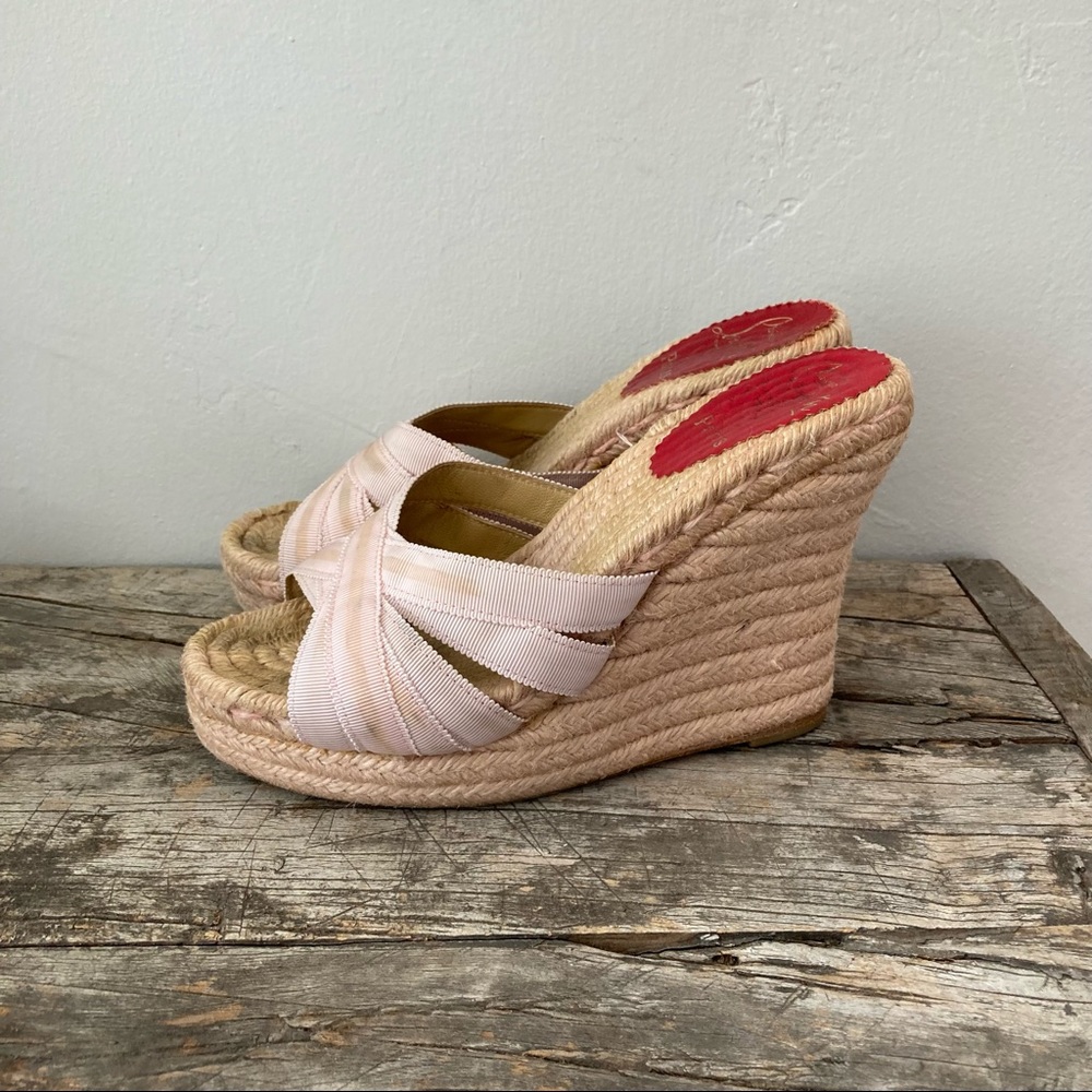 Christian Louboutin Pink Espadrille wedges 37